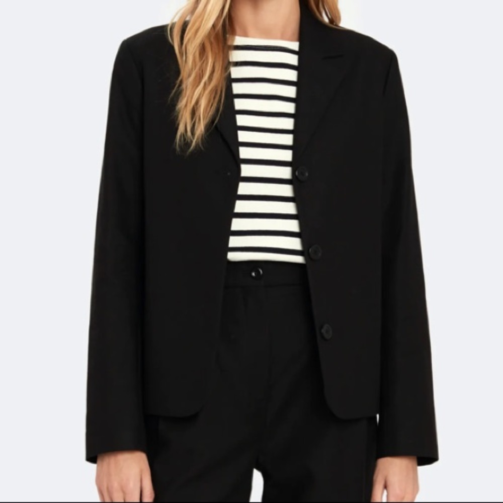 Magda Compact Twill Jacket In Black - Picture 2 of 8